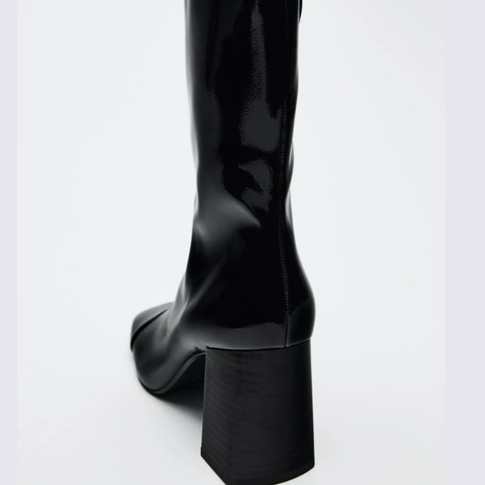 NEW ! ZARA FAUX PATENT FINISH ANKLE BOOTS 

🚨 FIRM PRICE NO DISCOUNT - Picture 10 of 11